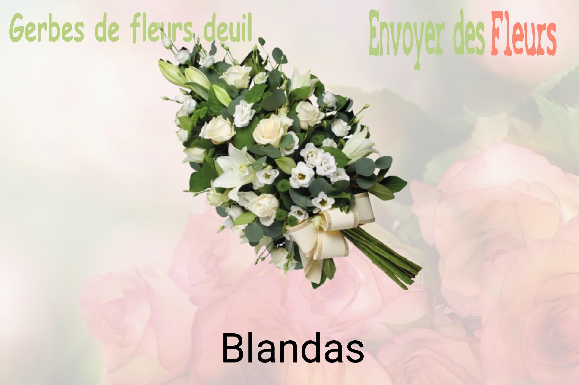 Gerbe de fleurs de deuil livrée à Blandas